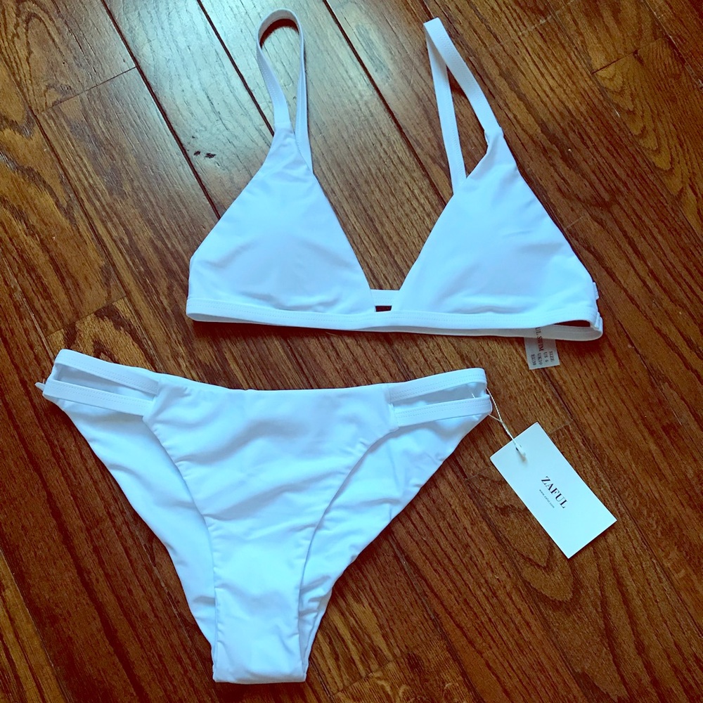 BRAND NEW White Zaful Swimsuit Size Medium